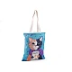 Cotton tote bag cat 34x40 cm - Azure blue (1 Piece)