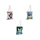 Cotton tote bag cat 34x40 cm - Azure blue (1 Piece)
