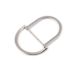 Metal belt buckle, double, pulling hole 30 mm - Nickel (1 Piece)
