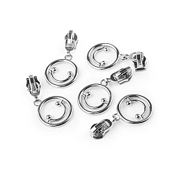 Slider for nylon / spiral zippers no 5, smiley face - Nickel (5 Pieces)