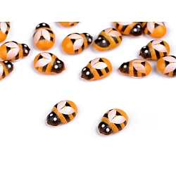 Mini wooden bee flatback embellishment self-adhesive bee stickers - Mustard (25 Pieces)