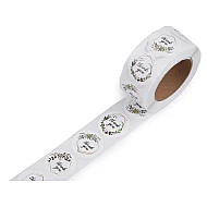 Handmade with love stickers,thank you round gift tag stickers ø25 mm - White (1 Roll)