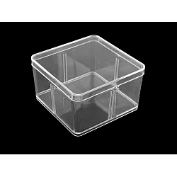 Plastic box / storage box with lid 9.5x9.5x5.5 cm - Transparent (1 Piece)