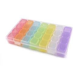 Plastic box / storage, 28 jars - Multicolor (1 Piece)