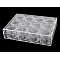 Clear plastic jewelry box organizer, storage container, 12 pcs screw-in boxes - Transparent (1 Piece)