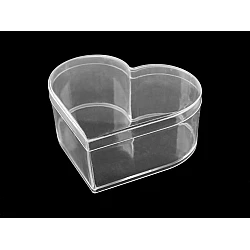 Plastic box / storage heart box with lid 9,5x11x4,5 cm - Transparent (1 Piece)