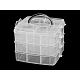 Plastic box / briefcase 3-story with handle - Transparent (1 Piece)