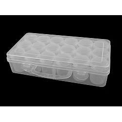 Plastic box / storage box of 18 screw-in jars - Transparent (1 Piece)