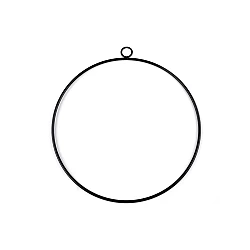 Lacquered metal circle hoop ø25 cm - Black (1 Piece)