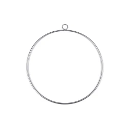 Lacquered metal circle hoop ø25 cm - Darksilver (1 Piece)