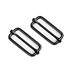 Adjustable slide buckle / buckle slider for webbings, width 38 mm - Black varnish (20 Pieces)