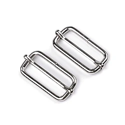 Adjustable slide buckle / buckle slider for webbings, width 38 mm - Nickel (20 Pieces)