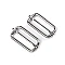 Adjustable slide buckle / buckle slider for webbings, width 38 mm - Nickel (20 Pieces)