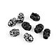 Cord end caps / metal decorative cord end tips, skull ø5 mm - Nickel (4 Pieces)