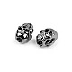 Cord end caps / metal decorative cord end tips, skull ø5 mm - Nickel (4 Pieces)