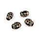 Cord end caps / metal decorative cord end tips, skull ø5 mm - Nickel (4 Pieces)
