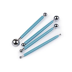 Modeling tools with stainless steel balls, set of 4 pcs - Azure blue (1 Set)