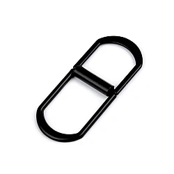 Metal belt buckle, double, pulling hole 20 mm - Black varnish (1 Piece)