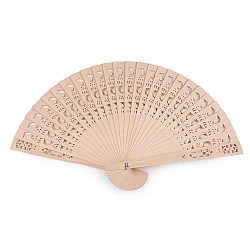 Bamboo hand fan - Natural light (10 Pieces)