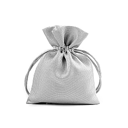 Satin gift bag 10x13 cm with lurex - Lightgrey (1 Piece)