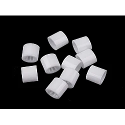 Plastic seal stopper / connector for festival bracelets 7x9 mm - White (10 Pieces)