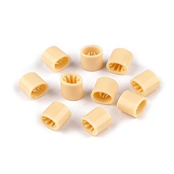 Plastic seal stopper / connector for festival bracelets 7x9 mm - Ecru (10 Pieces)