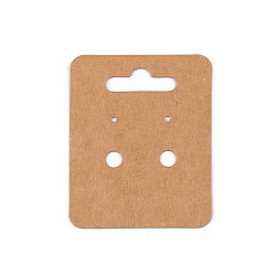 Paper card for earrings 50x65 mm - Natural brown (100 Pieces)
