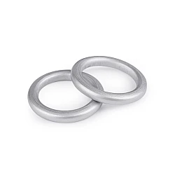 Wooden colored ring, outer diameter ø50 mm - Silver (20 Pieces)