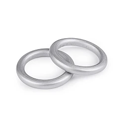 Wooden colored ring, outer ø58 mm - Silver (10 Pieces)