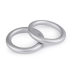Wooden colored ring, outer diameter ø70 mm - Silver (10 Pieces)