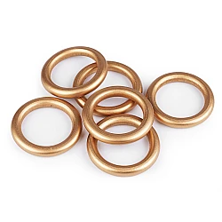 Wooden colored ring, outer diameter ø70 mm - Gold (10 Pieces)