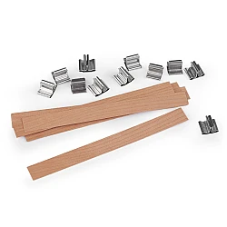 Wooden candle wick with holder 1.5x15 cm - Natural brown (10 Pieces)