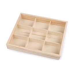 Wooden box / organizer with sliding lid - Natural light (1 Piece)