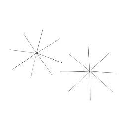 Christmas star / snowflaflake wire base for beading ø10.5 cm, 12.5 cm, 13.5 cm - Platinum (20 Pieces)
