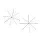 Christmas star / snowflaflake wire base for beading ø10.5 cm, 12.5 cm, 13.5 cm - Platinum (20 Pieces)