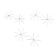 Christmas star / snowflaflake wire base for beading ø10.5 cm, 12.5 cm, 13.5 cm - Platinum (20 Pieces)