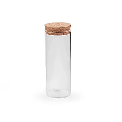 Glass vials / mini glass jars with cork - Transparent (4 Vials)