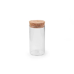 Glass vials / mini glass jars with cork - Transparent (4 Vials)