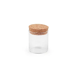 Glass vials / mini glass jars with cork - Transparent (4 Vials)