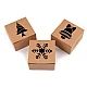 Christmas paper box  with see-through window, tree, snowflake, bell - Natural brown (10 Pieces)