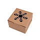 Christmas paper box  with see-through window, tree, snowflake, bell - Natural brown (10 Pieces)