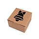 Christmas paper box  with see-through window, tree, snowflake, bell - Natural brown (10 Pieces)