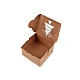 Christmas paper box  with see-through window, tree, snowflake, bell - Natural brown (10 Pieces)