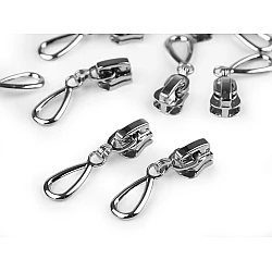 Slider for no 3 plastic zippers - Nickel (10 Pieces)