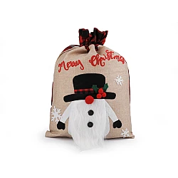 Christmas / santa claus bag 38x55 cm jute imitation - Natural burlap (1 Piece)
