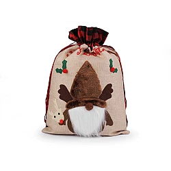 Christmas / santa claus bag 38x55 cm jute imitation - Natural burlap (1 Piece)