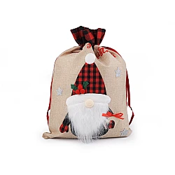 Christmas / santa claus bag 38x55 cm jute imitation - Natural burlap (1 Piece)