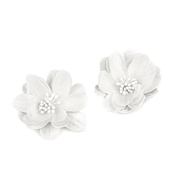 Fabric flower to glue-on ø5 cm - White milk (2 Pieces)
