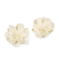 Fabric flower to glue-on ø5 cm - Creamy light (10 Pieces)