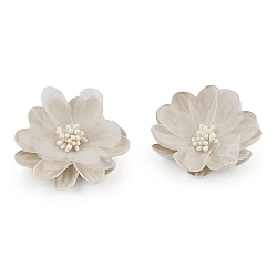 Fabric flower to glue-on ø5 cm - Cream (2 Pieces)